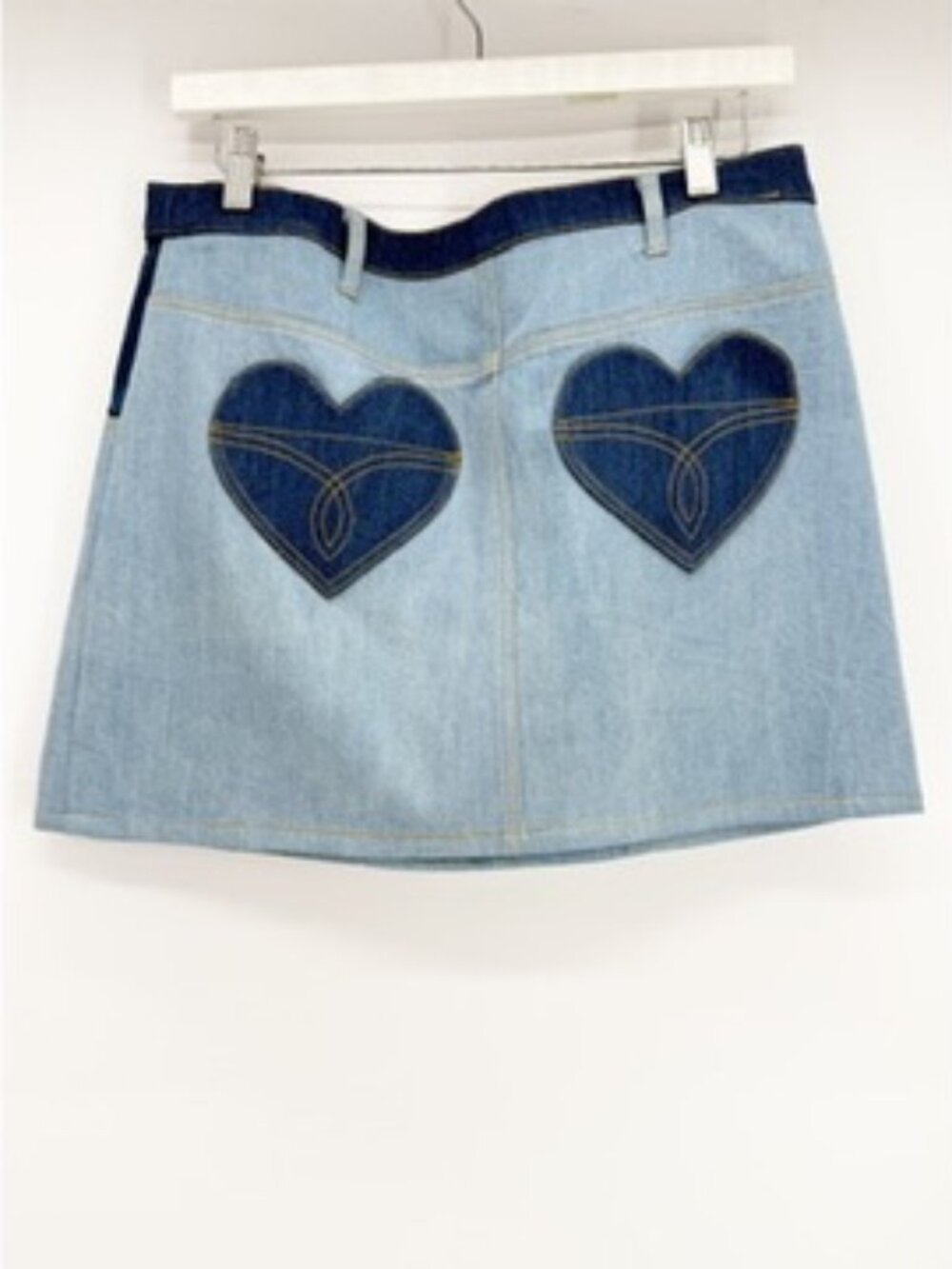 Christian Cowan Blue Women's Heart-Pocket Denim Miniskirt 6/S - Picture 4 of 7
